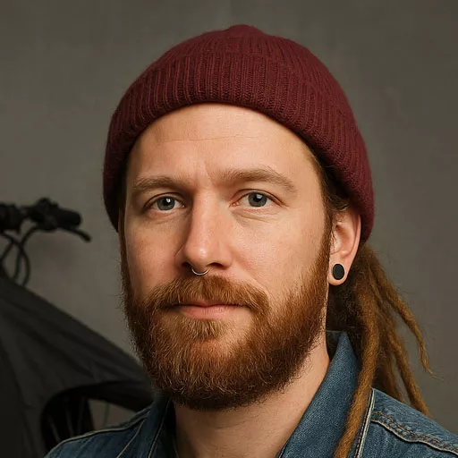 Peter Fröhlich mit seinem Lastenrad und getesteter Lastenrad Abdeckung