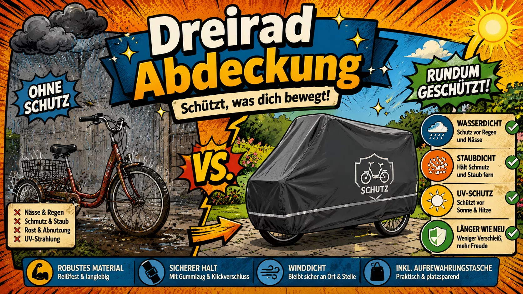 Dreirad Abdeckung